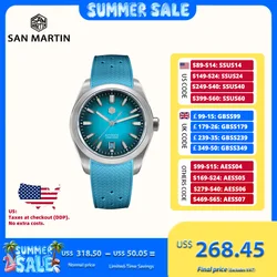 San Martin 36/39/42mm JianZhan Inspired Design Men Dress Watch 9015 Curved FKM Rubber Strap Sapphire Reloj Luminous SN0144GS/X/L