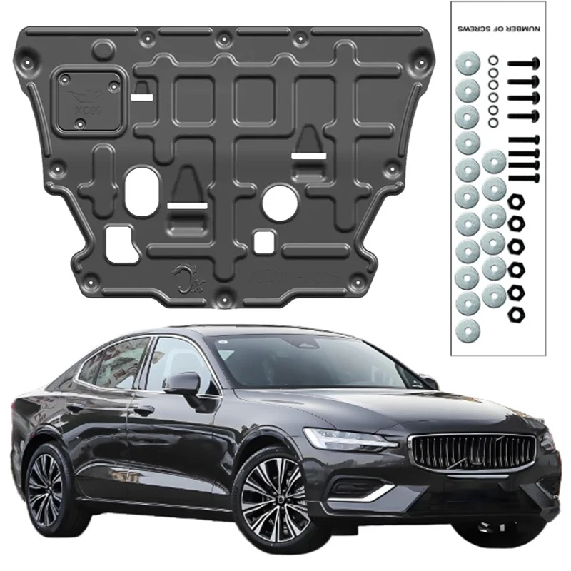 Car Accessories Black Under Engine Guard Mudguard Board Splash Shield Mud Fender Plate Panel For Volvo S60 2020-2024 2.0T 2023