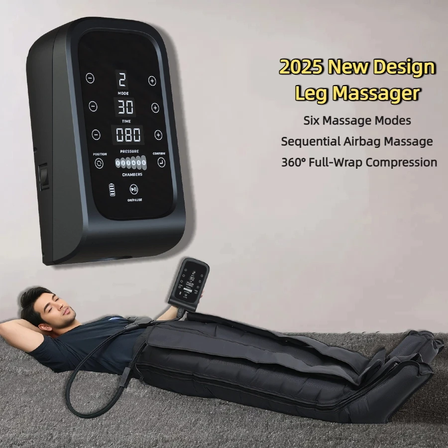 6‑Chamber Air Compression Leg Wraps Sports Recovery Boots Muscle Circulation Leg Massager