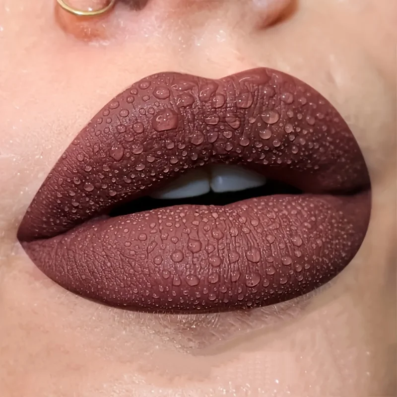 أحمر شفاه غير لامع مقاوم للماء، لون شفاه يدوم طويلاً، سهل الاستخدام، أحمر شفاه عالي الصبغة، مناسب لجميع الحفلات والمهرجانات #1
