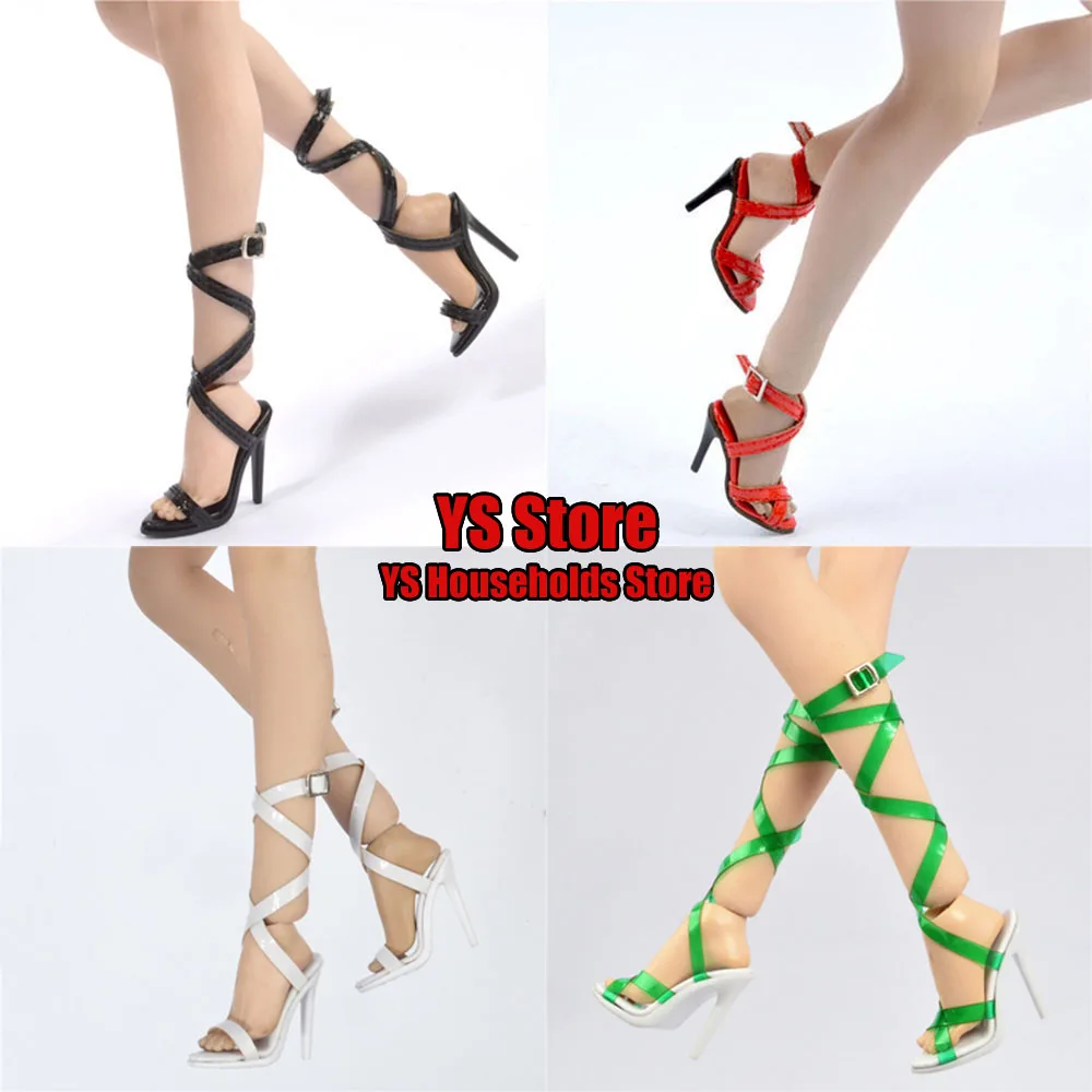 

1/6 Female Soldier Shoes Gladiator Roman High Heel Sandals Lace Up Shoes Toys Accessory For 12" Action Figure Body Decoration