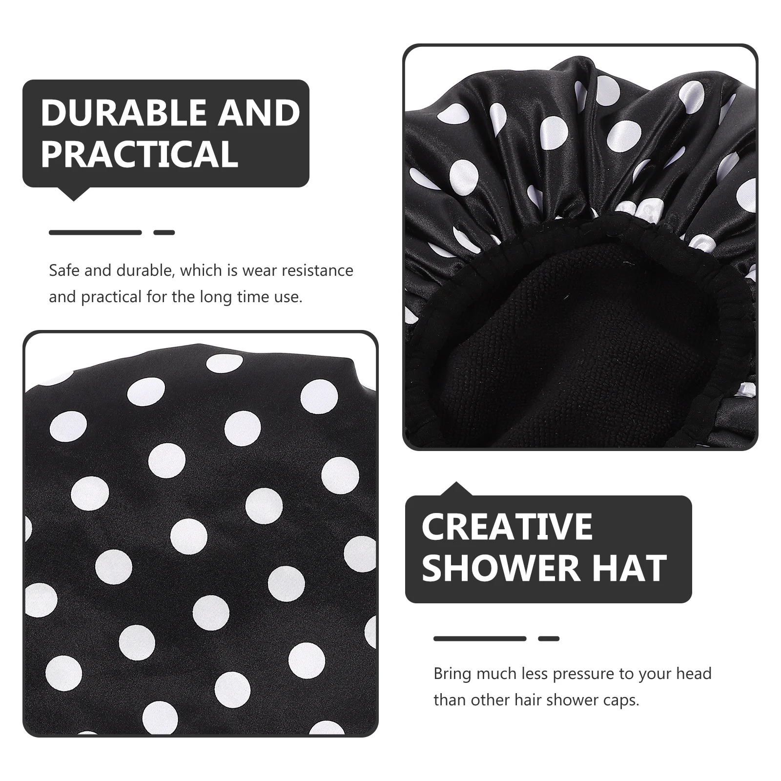 

Waterproof Dry Hair Hat Reusable Shower Cap For Women Breathable Bathing Hat Long Hair Elastic Double Layer Protection Cap