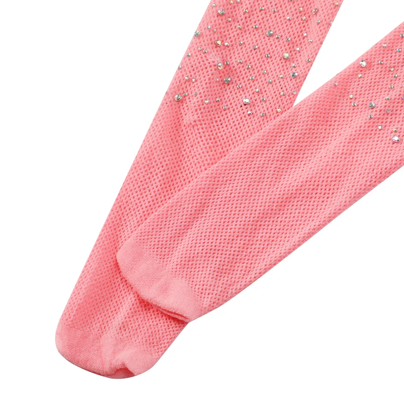 RUEWEY Children\'s Girl Sequined Fishnet Socks with Rhinestone Fashion Mesh Hollow Pantyhose Tights Clothing for Girls Outdoor