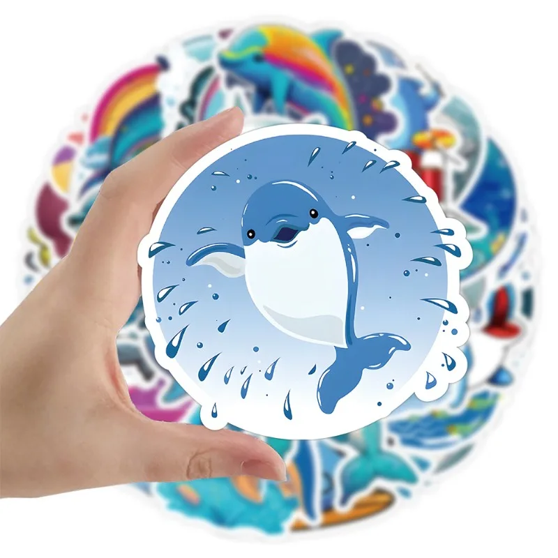 50 Stück Cartoon-Persönlichkeit niedlicher Delphin kreative Gekritzel dekorative Aufkleber
