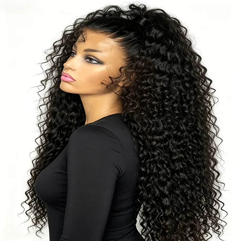 Fashion small curly hair, whole wig, chemical fiber silk, soft long curly hair, temperature resistance and easy care, 28-inch