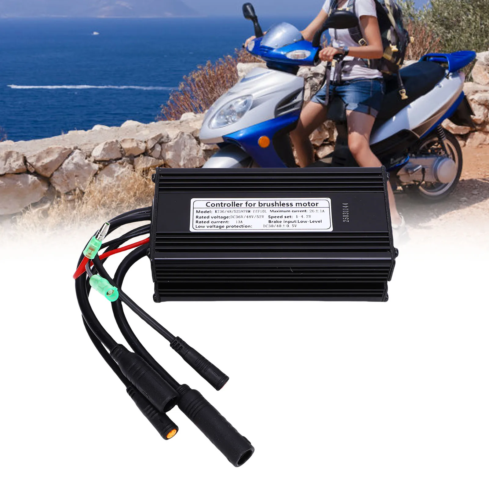 36 فولت 48 فولت وحدة تحكم المحرك 500 واط وحدة تحكم المحرك ممتازة تبديد الحرارة 9 أنابيب شرط سبائك الألومنيوم للدراجة الكهربائية