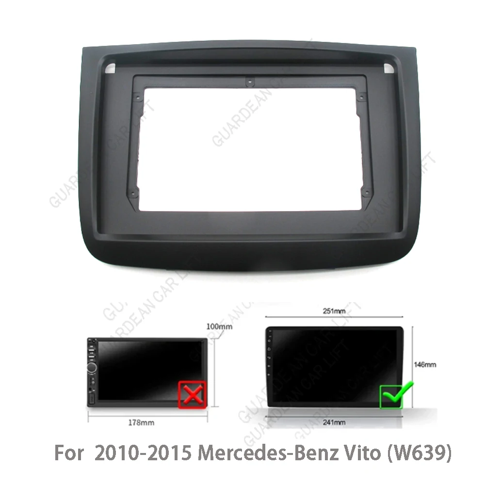 10.1Inch Car Radio Fascias For Mercedes Benz Vito Viano 2 W639 2003-2015 Canbus Box Adapter Android Frame Dash Fitting Panel