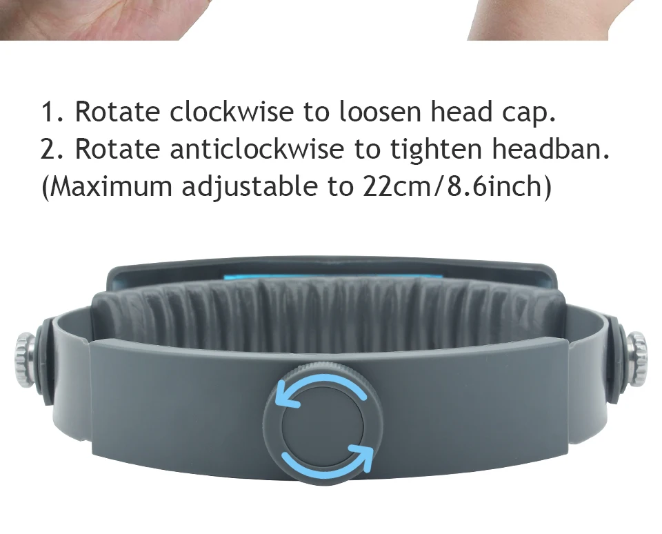 Head-mounted Double Lens Magnifying Glass with 4 Magnifications for Jewelry and Reading