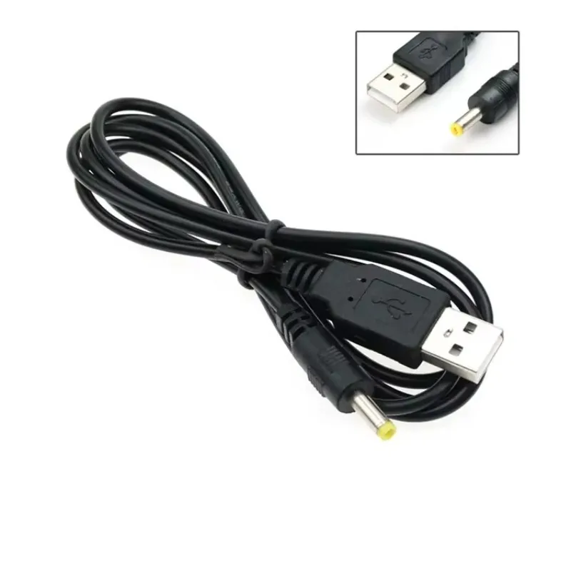 

1Pc Power Charging Cable for PSP 1000 2000 3000 Controller Connection Line USB A To DC 4.0 X 1.7mm 5V 1A Charging Plug Cable