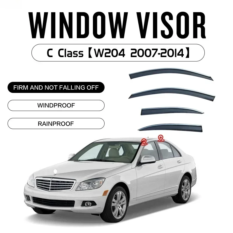 Fit For Benz C Class W203 W204 W205 S205 W206 C200 C260 C300 Window visor  Awnings Shelters Vent Shades Sun Rain Deflector Trims