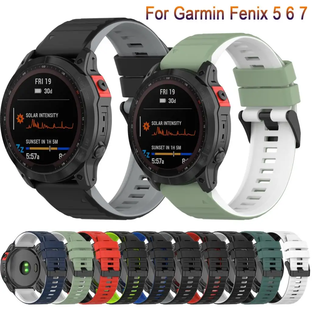 

22MM Silicone Quick Release Watchband Strap For Garmin Fenix 7 6 Pro 5 Plus Watch Easyfit Wrist Band Forerunner 935 945 Bracelet