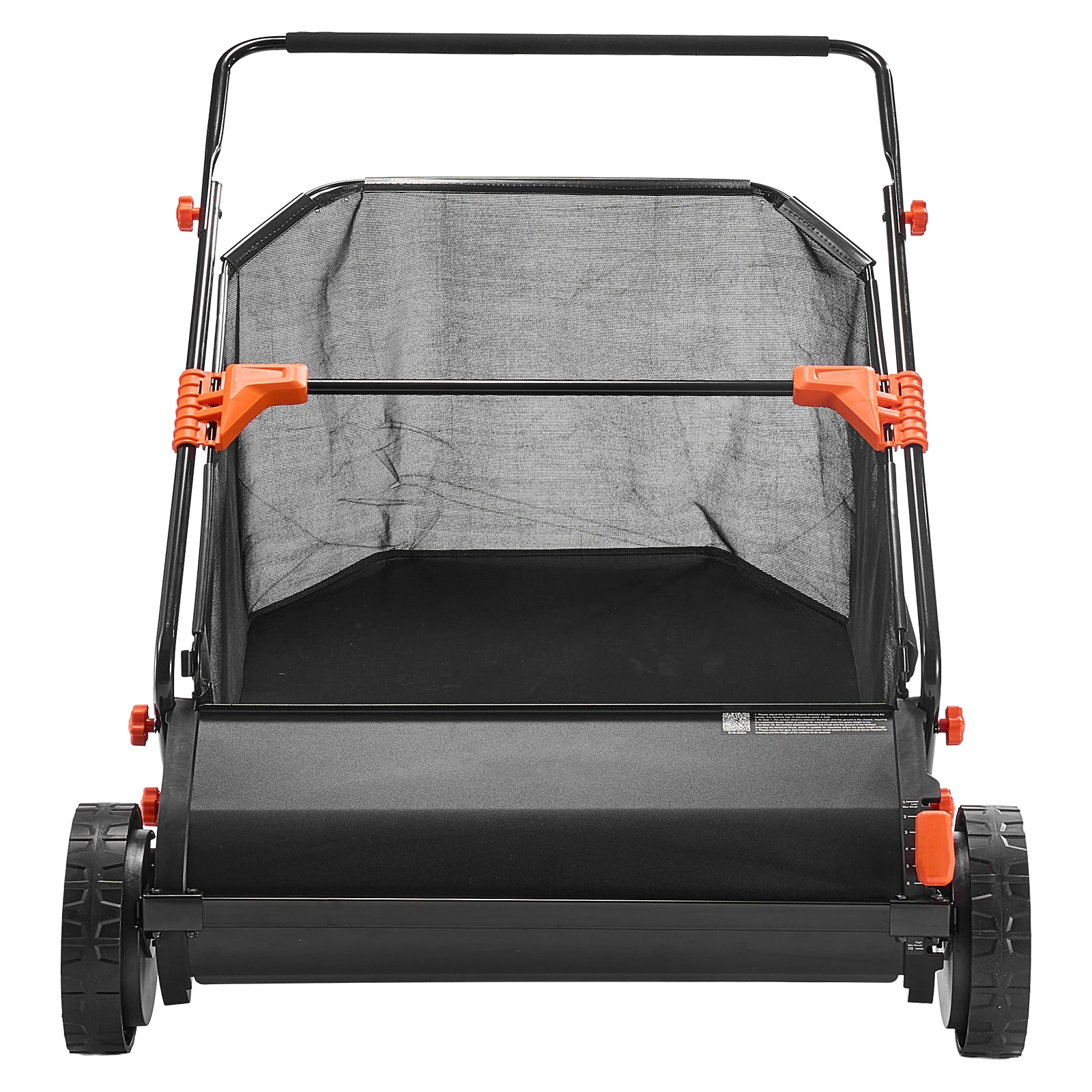 Push Lawn Sweeper, 30 in Leaf & Grass Collector with 12 cu. ft. Hopper Bag, Adjustable Brush Height & Spinning Brushes, Heavy-Duty Yard Sweeper with Rubber Wheels for Leaves Grass Cleanup