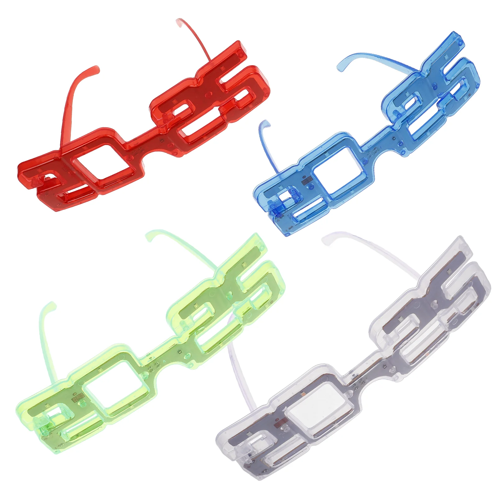 4 Pcs Glowing Glasses Gifts Light up Party Favors New Year Eyewear Shine LED Eyes Flashing Plastic The Dark