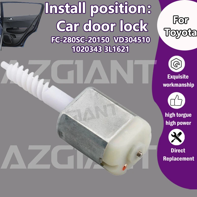 

AZGIANT For Toyota Tundra/Sequoia/Estima/FunCargo/Tacoma 4-Door Car Door Lock Actuator Replacement Motor FC-280SC-20150 VD304510