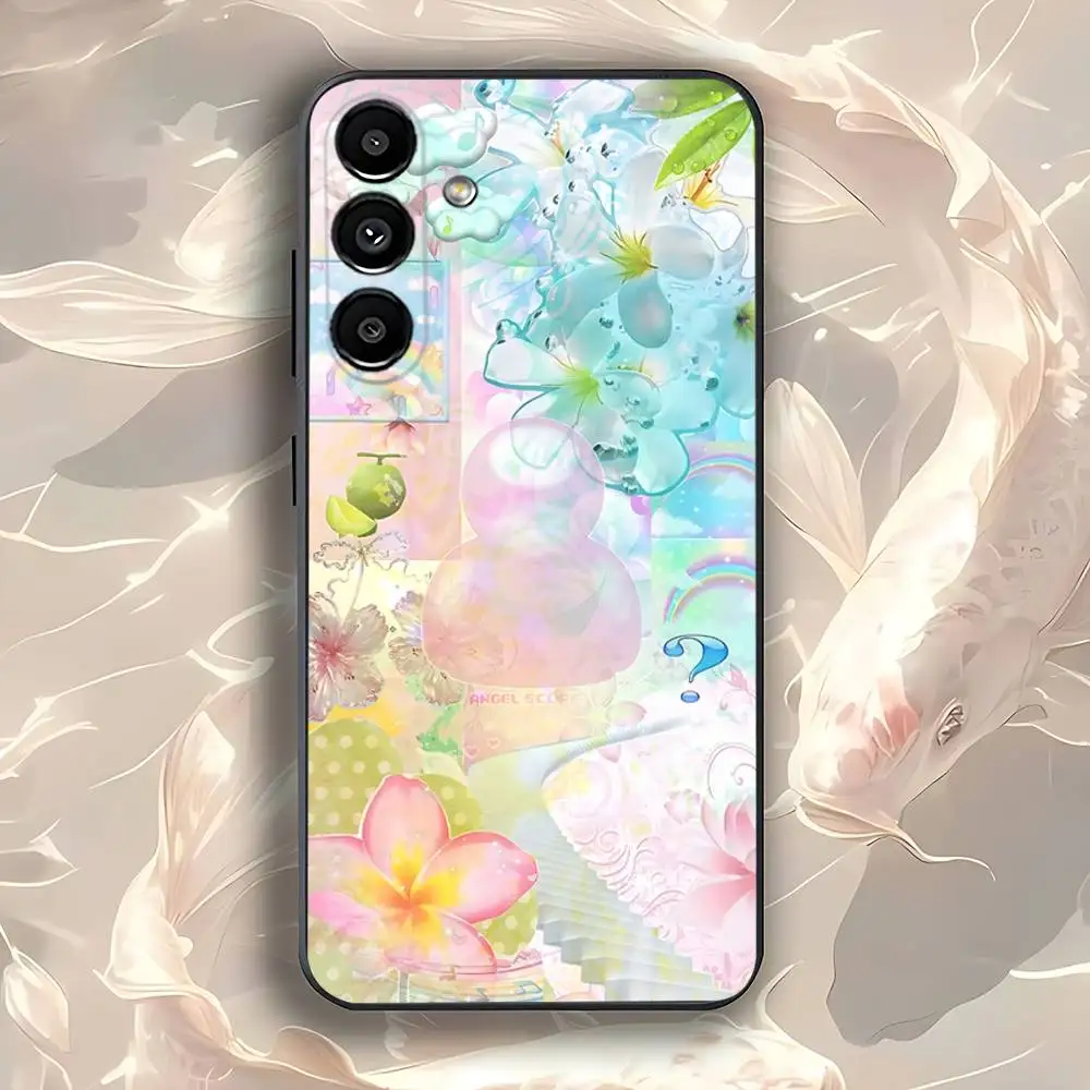 Funda colorida para teléfono Frutiger Aero Art para Samsung Galaxy A73,31,32,72,41,53,52,71,22,5G,Note,J7,8,9 funda negra suave