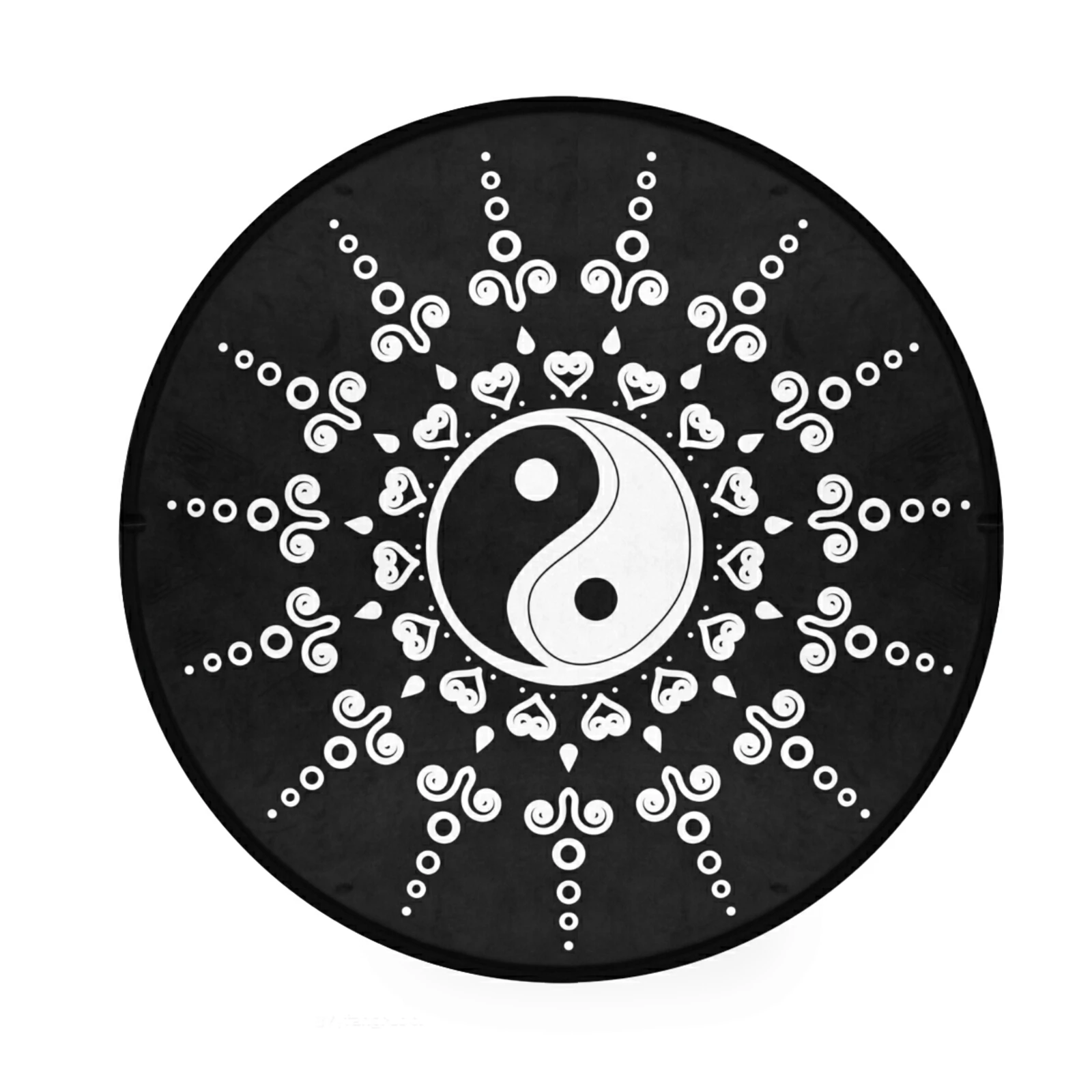 

Yin Yang Gossip Mandala Style Round Carpet For Living Room Bedroom Area Rug Anti-slip Absorbent Floor Mat Modern Home Decor