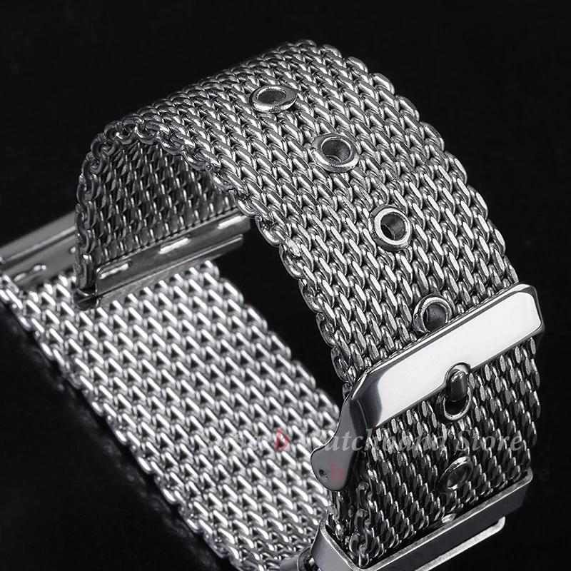 1.0 شبكة ميلانو حزام ل Seiko 18/20/22/24 مللي متر 3 مللي متر سمك الفولاذ المقاوم للصدأ سوار ساعة ل DW ل أوميغا المعصم