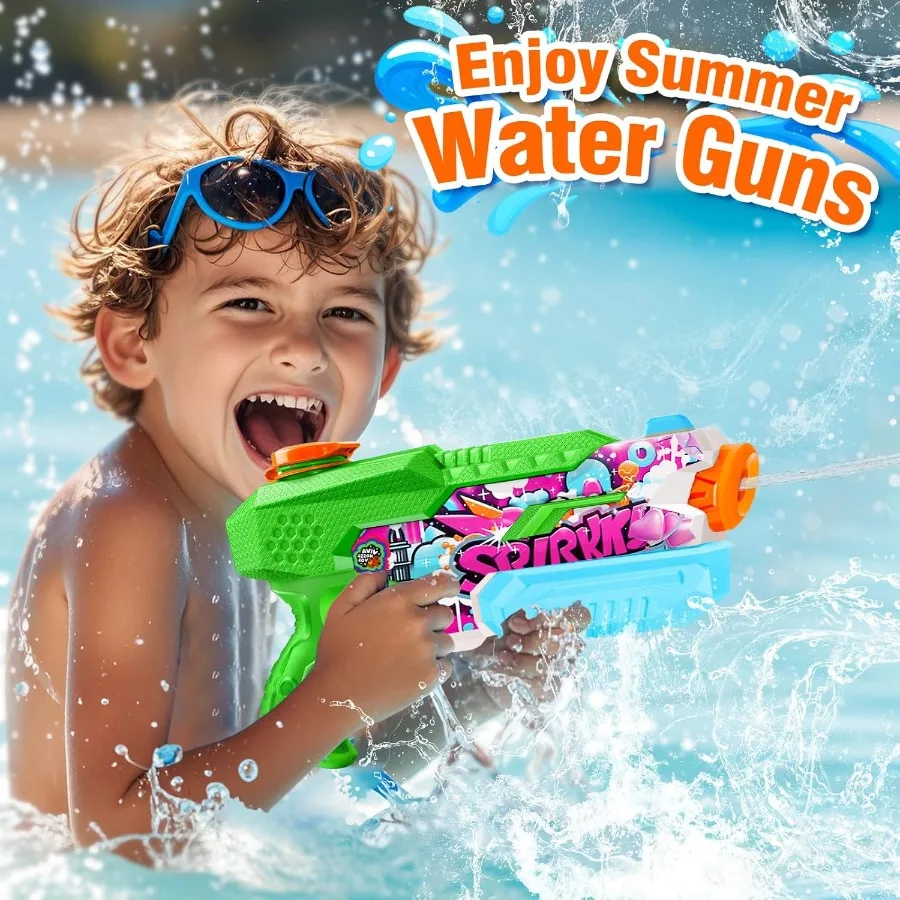 Pistola de água para adultos: 600CC 4 Pack Squirt Blasters Super Pistolas de água para adultos Pistola de água Brinquedos ao ar livre Alta capacidade Verão Soa