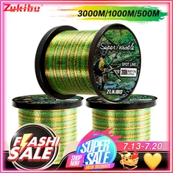 ZUKIBO 3000m Colorful Super Invisible Spoted Fishing Line Monofilament Line Speckle Fluorocarbon Coated Carp Fishing Line Pesca