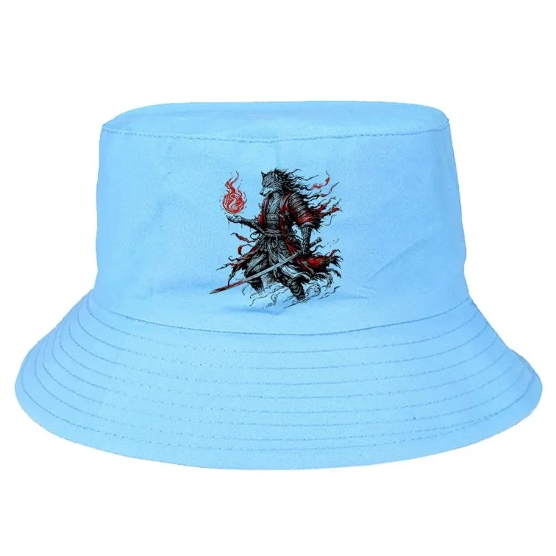 Black Myth Wukong Wolf Samurai Bucket Hat Stylish Summer Bucket Hat Man Women Unisex Outdoor Sunscreen Fishing Hunting Cap