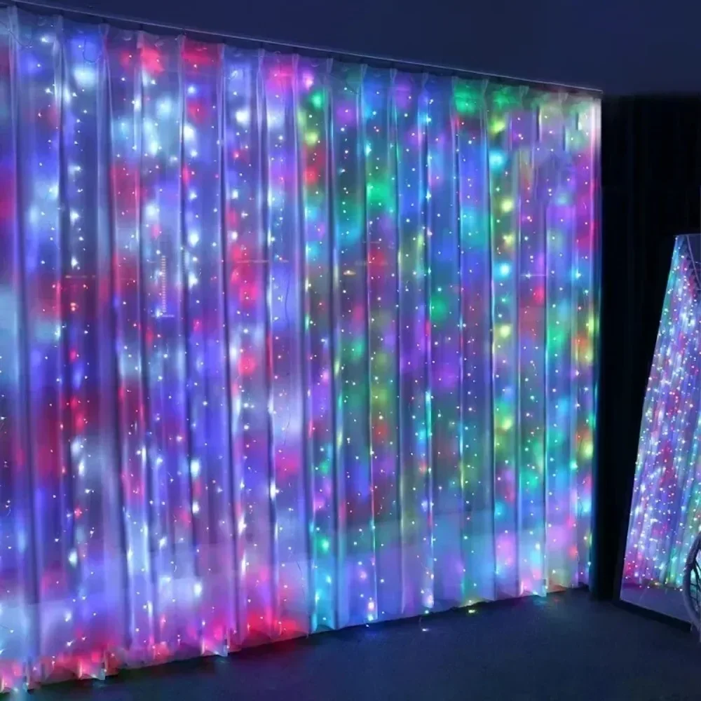 3/4/6 m LED-Vorhang-Lichterkette, Dekoration, USB, Urlaubsgirlande, Feenlampe, 8 Modi, für Zuhause, Garten, Weihnachten, Party, Hochzeit, Dekoration – Detail 10