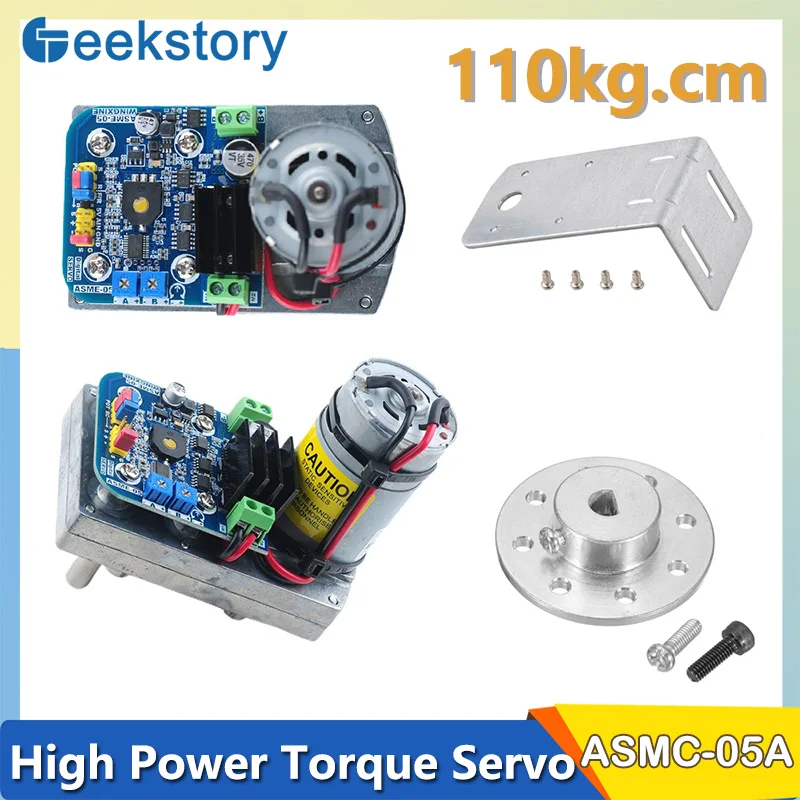 ASMC-05A Super Torque Servo 110KG Support 12V/24V Alloy Servos For Large Robot Manipulator Quadcopter Power Function Accessories