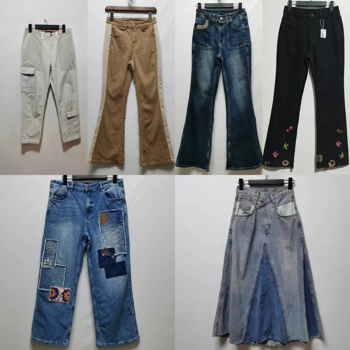 Spanish original single women's jeans 2025 new embroidered versatile slimming pants with fabric design light luxury