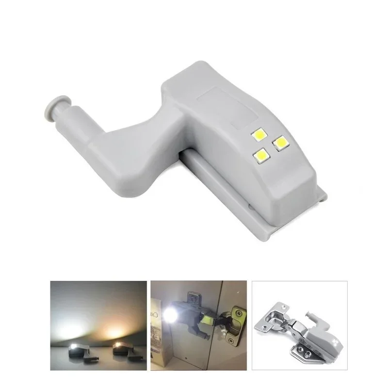 LED Under Cabinet Light with Battery Smart Touch Universal Cupboard Hinge Lamp Sensor Night Light for Closet Wardrobe
