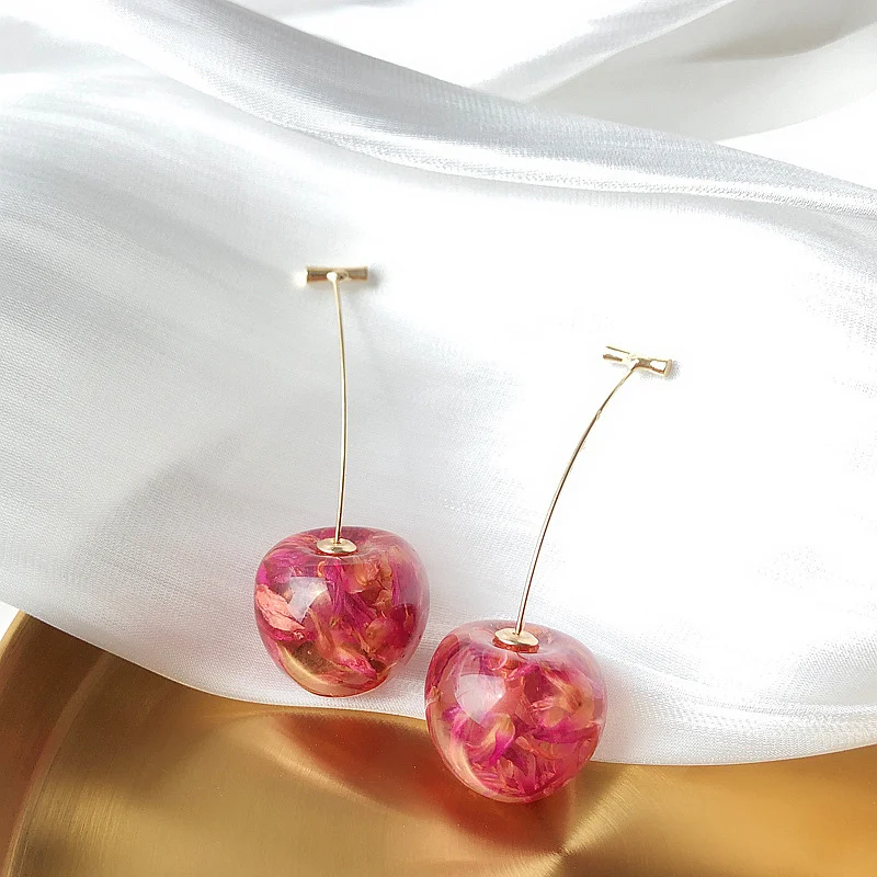 2024 New Arrival Acrylic Earring fashion Geometric fine Women Dropg6f2 Earrings contracted sweet cherry modelling long earrings