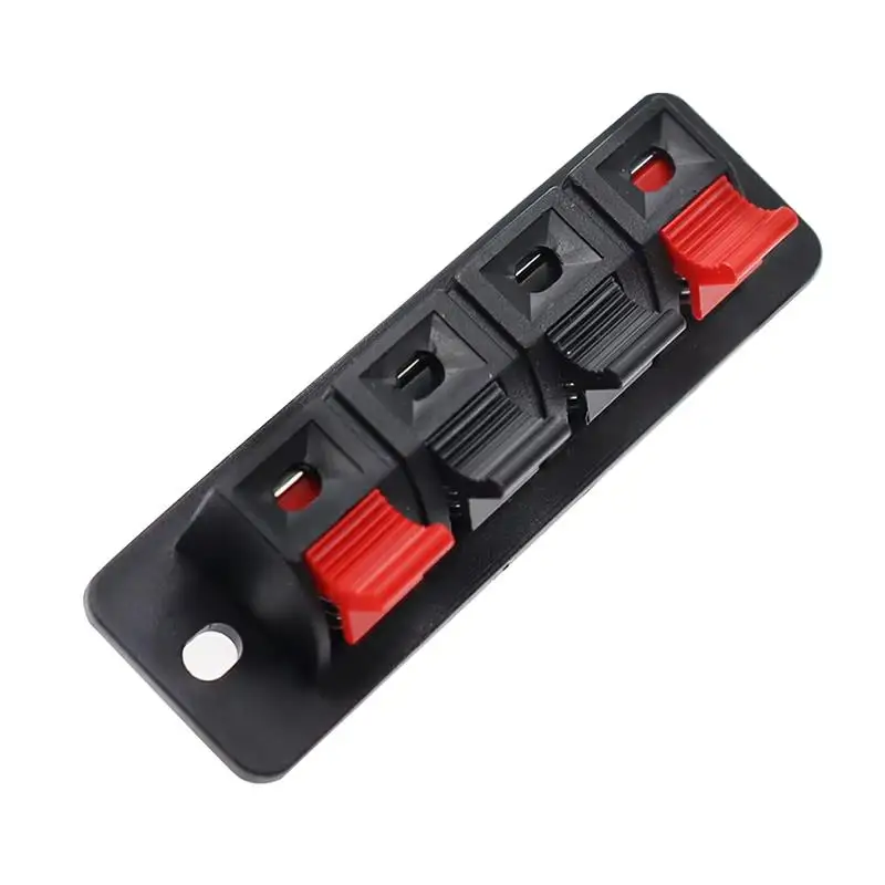 Terminale connettore 2/4 posizioni Push In Jack Terminali connettore altoparlante a molla Cavo audio di carico Clip breadboard in plastica E4