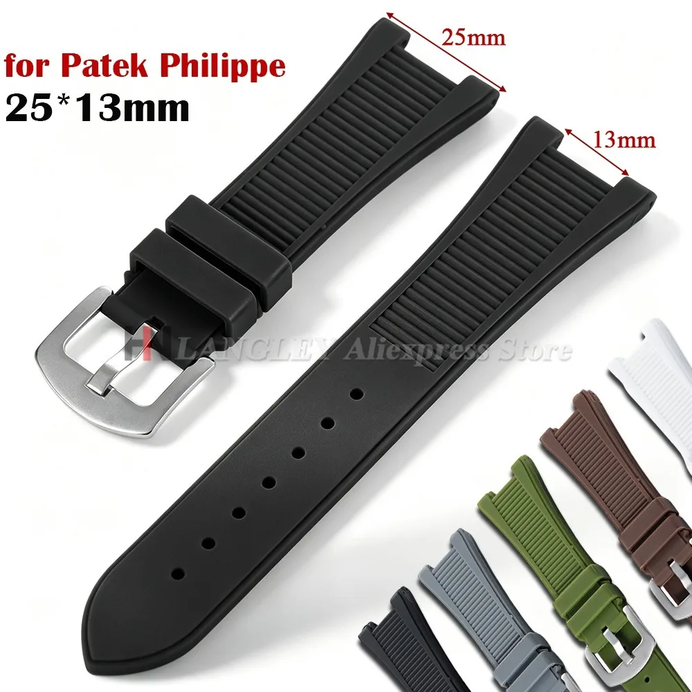 25*13mm Waterproof Rubber Strap for Patek Philippe Nautilus 5711 5726 5712 Series Silicone Watchband Concave Interface Bracelet