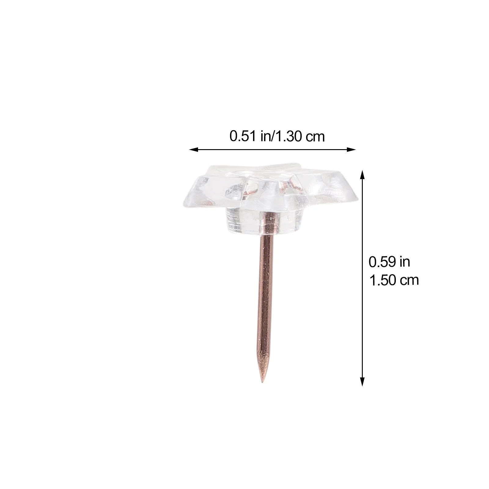 100 قطعة مسامير الإبهام الشفافة على شكل نجمة دفع دبوس البلاستيك الشفاف مسامير الإبهام للوحة الإعلانات شريط الفلين خريطة علامة صور جدار #3