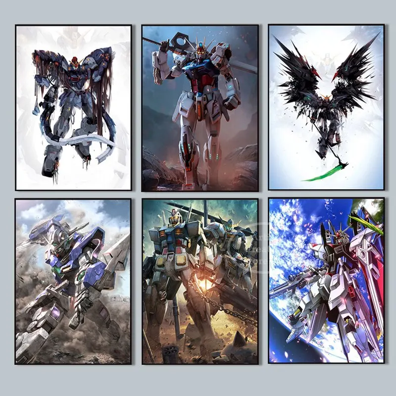 Gundam Mobile Suit Anime Canvas Wall Art  HD Prints  Posters for Modern Bedroom Club Home Decor  Perfect for Fans  Collectors