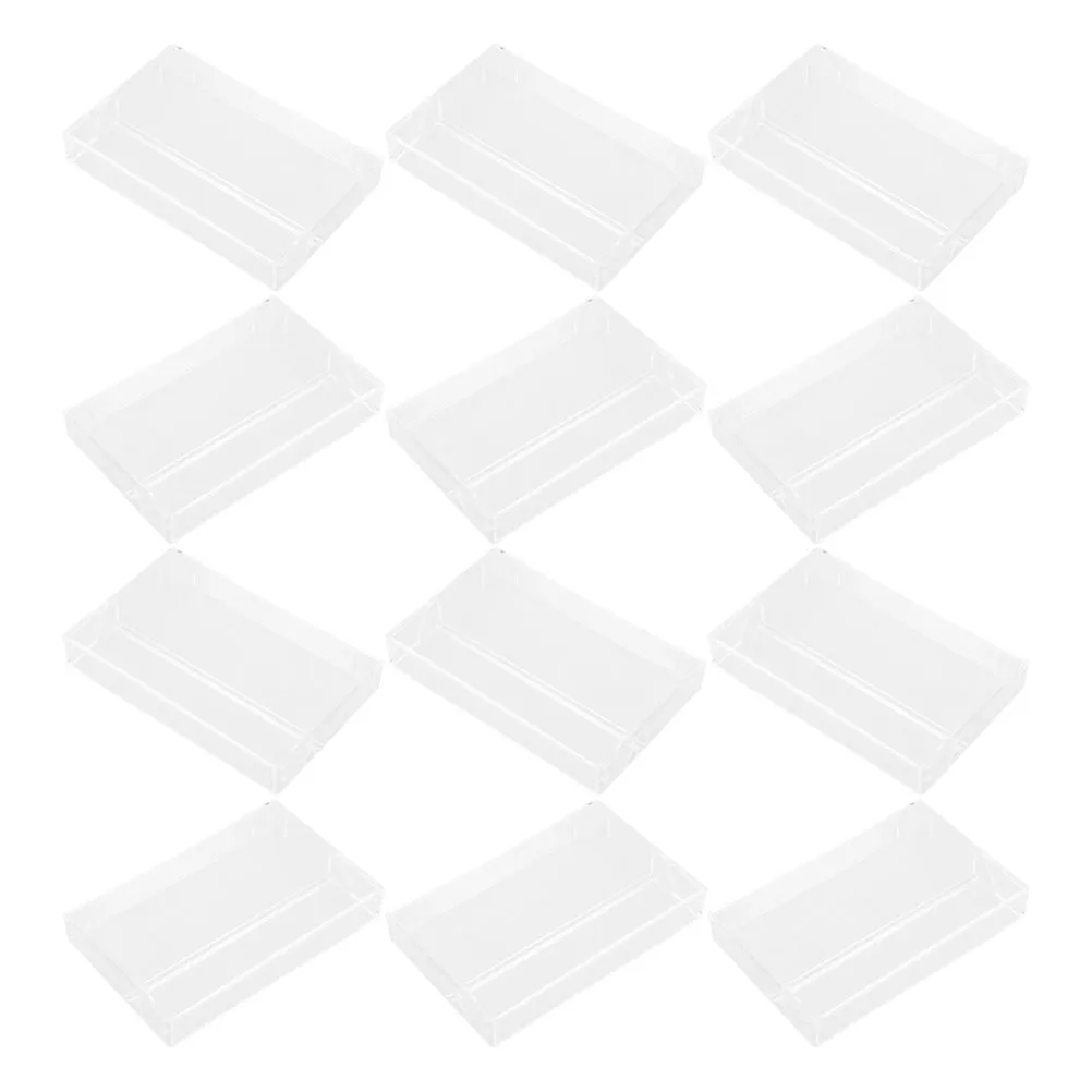 

12 Pcs Clear Cassette Holders Tape Storage Box Note Transparent Tapes Organizers