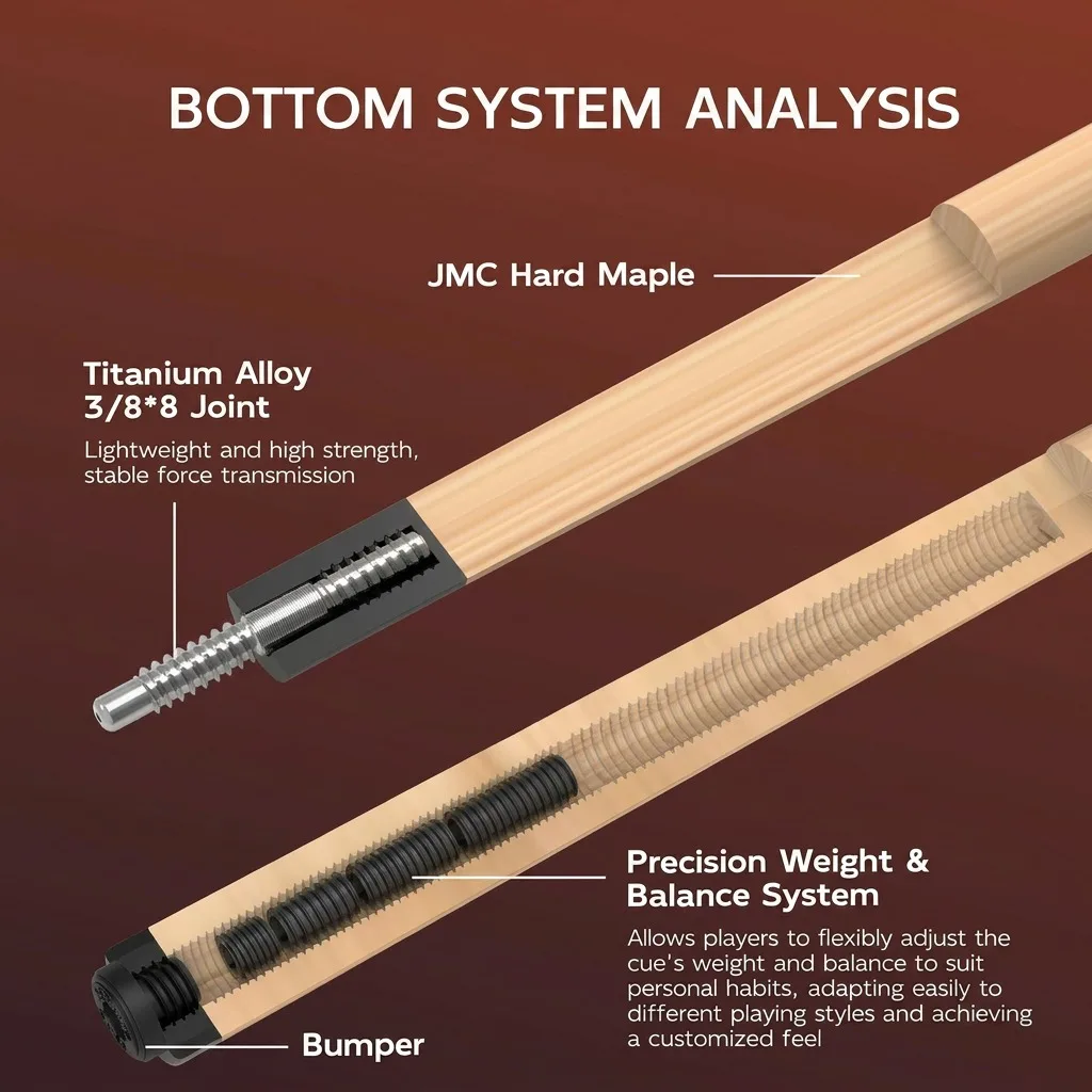 KONLLEN Maple Pool Cue K Series Low Deflection Profession Ultra-smooth Billiard Pool Sticks with 12mm tip