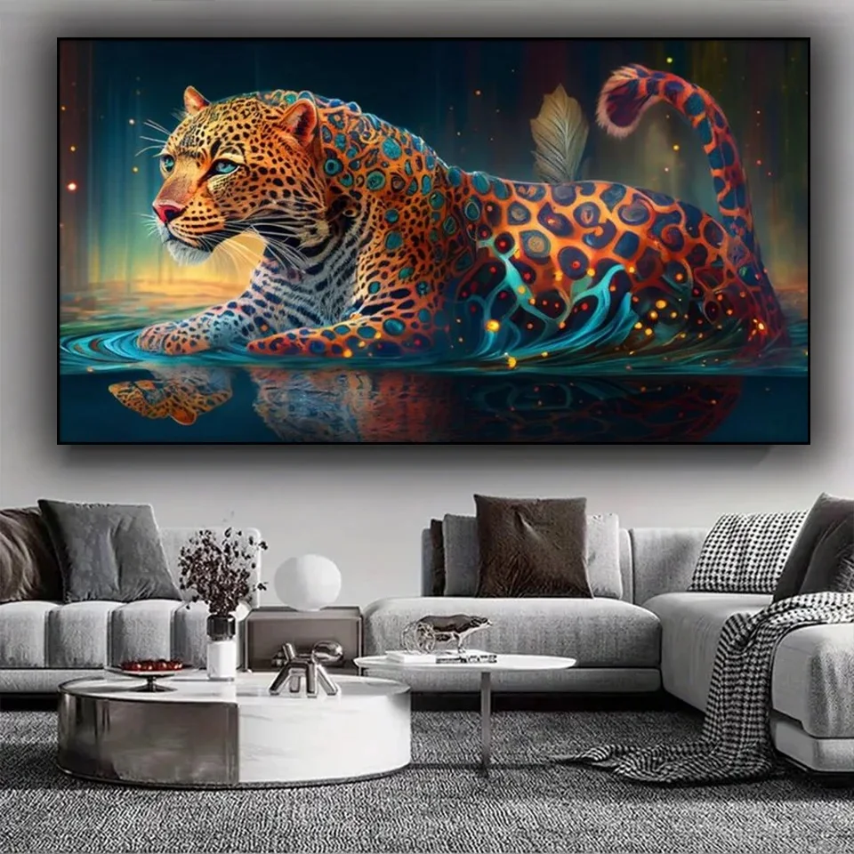 

Water Leopard Full Square Round Diamond Mosaic Diy Diamond Painting Large Size Jewelry Cross Stitch Kits Animal For Home Decor