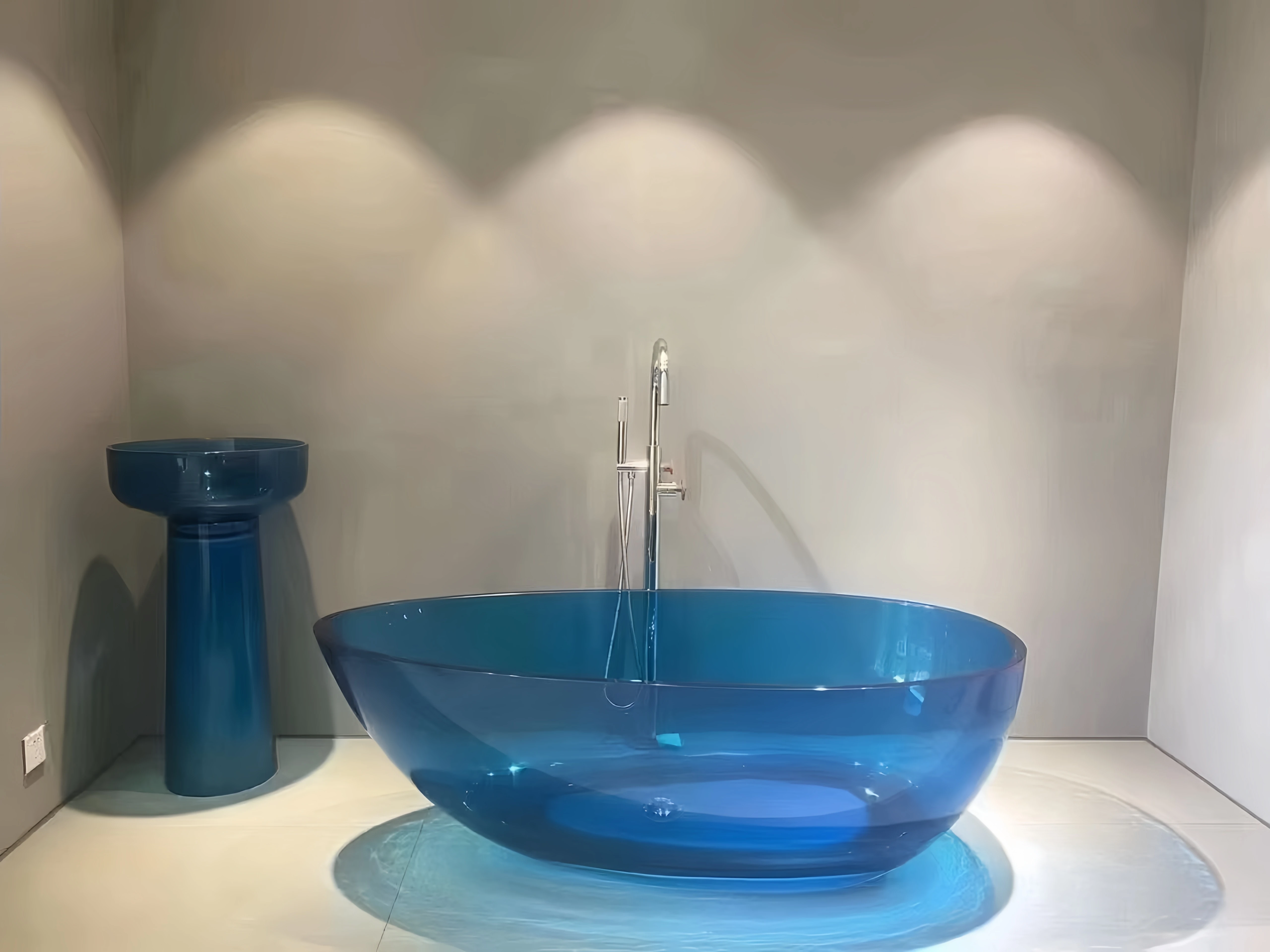 %* High Quality Modern Indoor Freestanding Resin Bathtub With Soaking Function Transparent Design Colorful Options