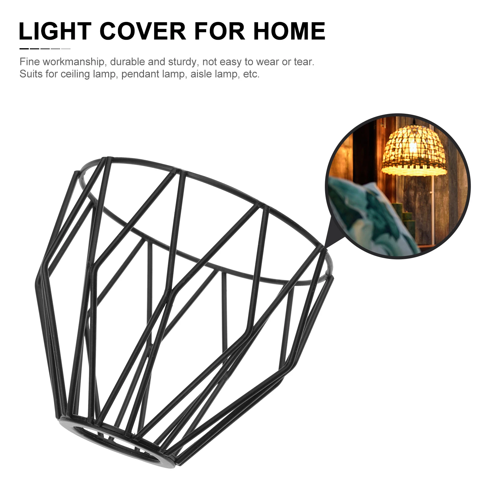 

Iron Art Lamp Shade Black Wrought Aisle Accessory Creative Pendant Light Cover Decorative Home Bedroom Study Bar Hotel Durable
