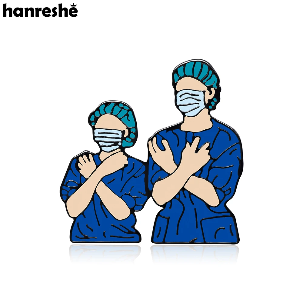 Hanreshe New Medical Surgery Doctor Enamel Pin Medicine Staff Lapel Backpack Nurse Brooch Badge Jewelry Gifts Collection