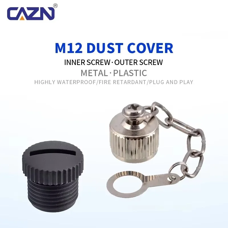 Metal Dust Cover Sensor Plastic M12 Connector Case Inner Outer Thread Male Female Protection C Cap Waterproof Lid
