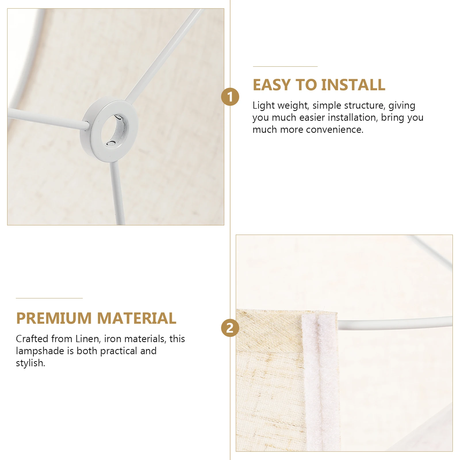 

Linen Lamp Shade Round Rustic Fabric Drum Cover For Bedroom Living Room Floor Table Lamp Replacement Household Light