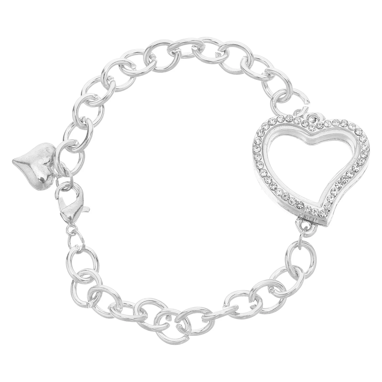 

Браслет-медальон с фотографией в форме сердца, регулируемый браслет со стразами, памятное изображение, модный браслет на день матери, подарки на годовщину