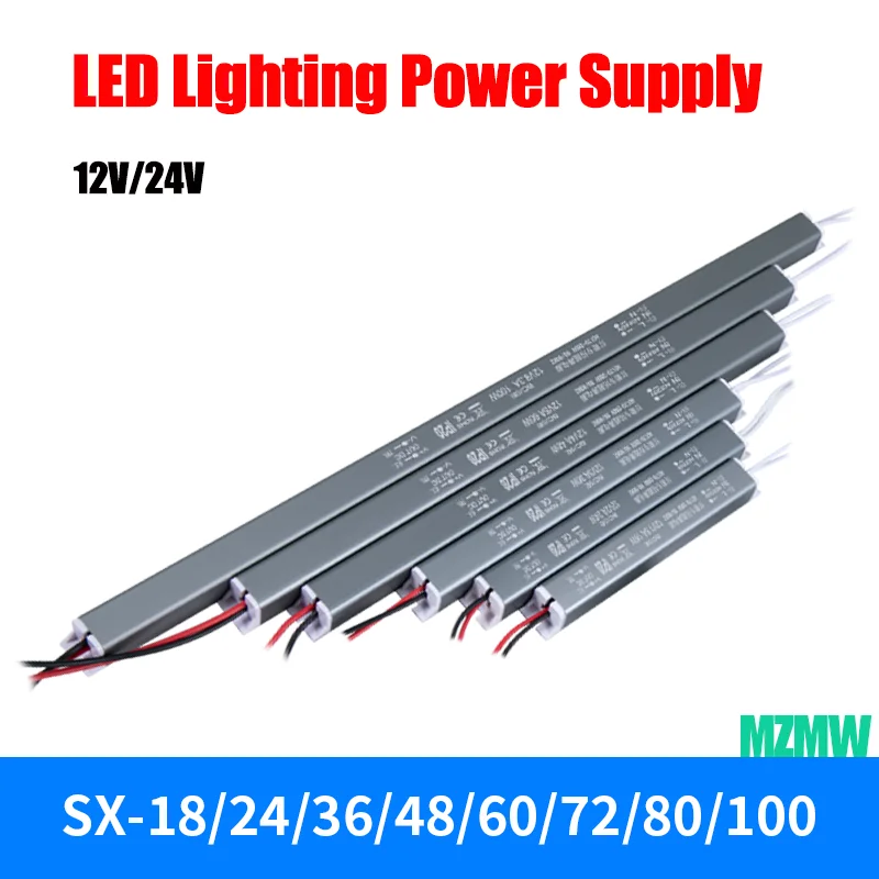Zasilacz LED 12V 24V 18W 24W 36W 48W 60W 72W 80W 100W AC 220V Adapter sterownika LED Transformator do taśmy LED Light Box