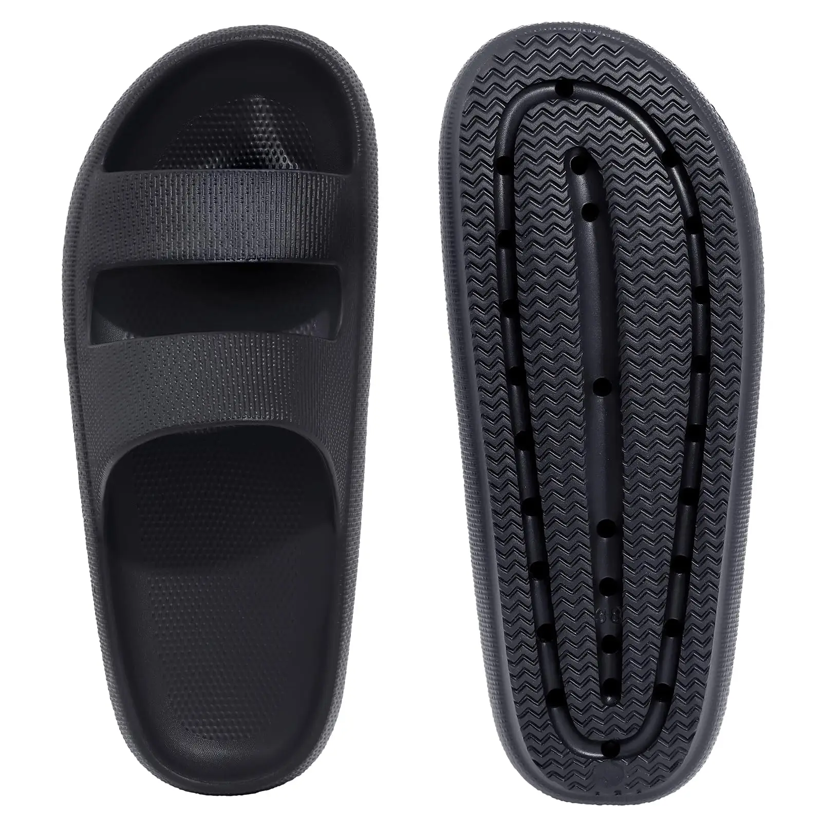 Eyriphy Thick Sole Slippers Men Non-Slip Home Shoes Bathroom Cloud Slides Women Soft Sole Sandals Couple Shoes With Arch Support