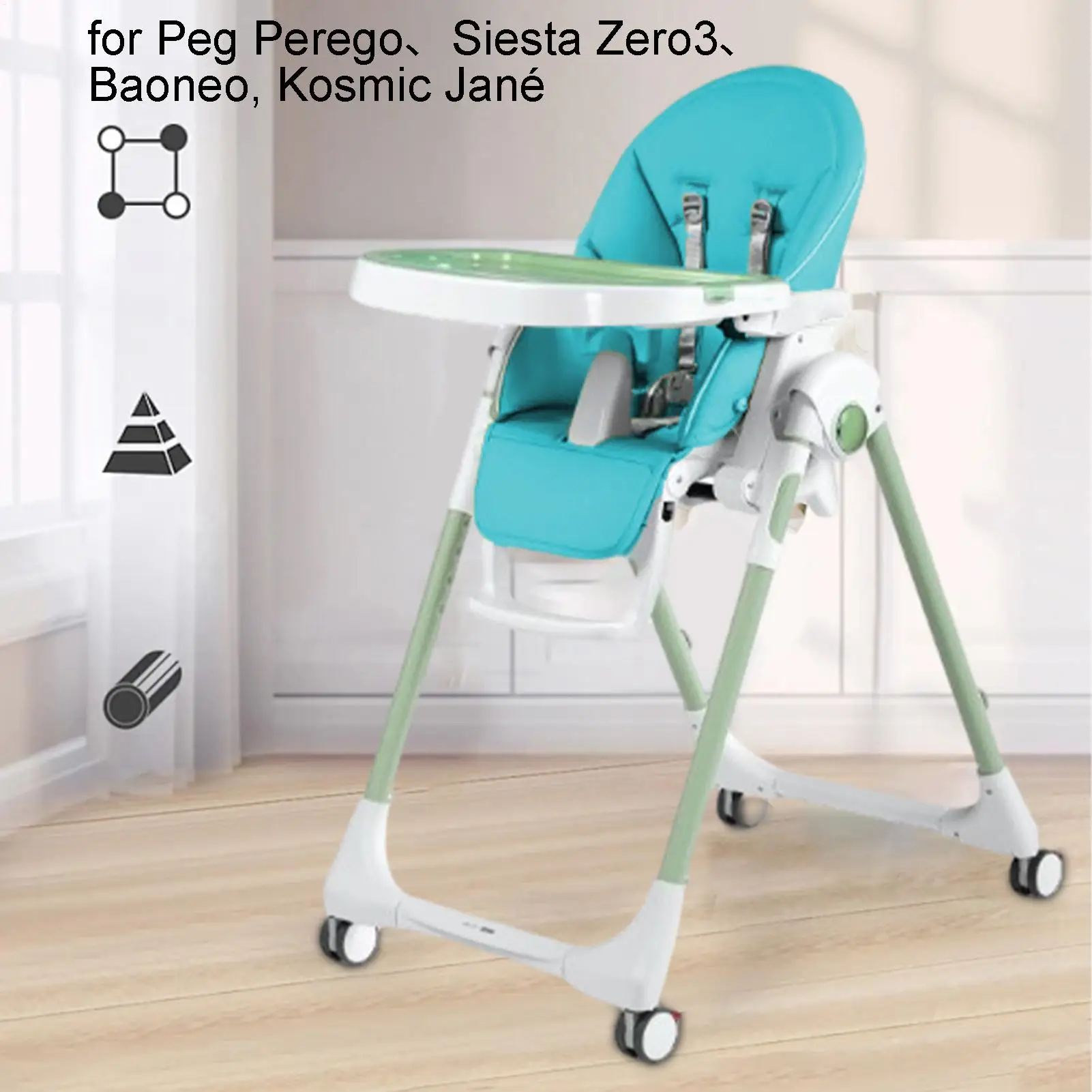 Cojín para silla de bebé, cojín para cochecito de bebé de cuero PU, silla de comedor para bebé, cojín de esponja, accesorios para asiento de silla para niños