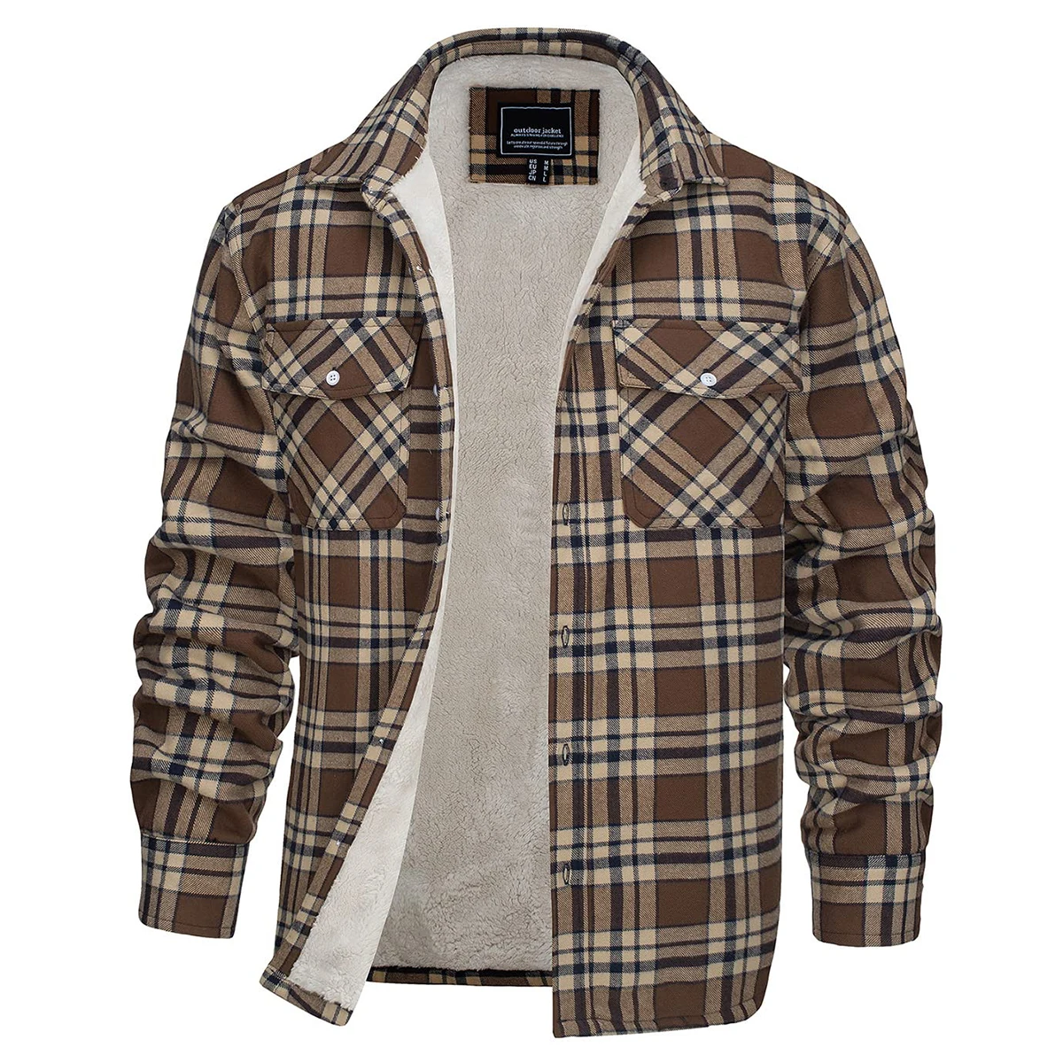 Jaket Flanel Kotak-kotak Pria  - Flannel Shirt Lined ulasan dan harga
