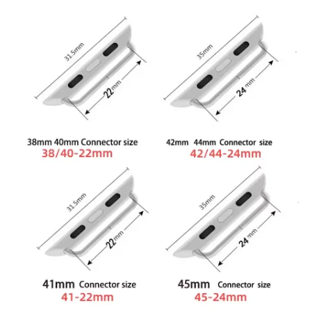 2pcs Connector Adapter for Apple Watch 44mm 40mm 42 45mm 41mm 38 Connectors Accessories for Iwatch 6 5 7 8 9 Se Stainless Steel