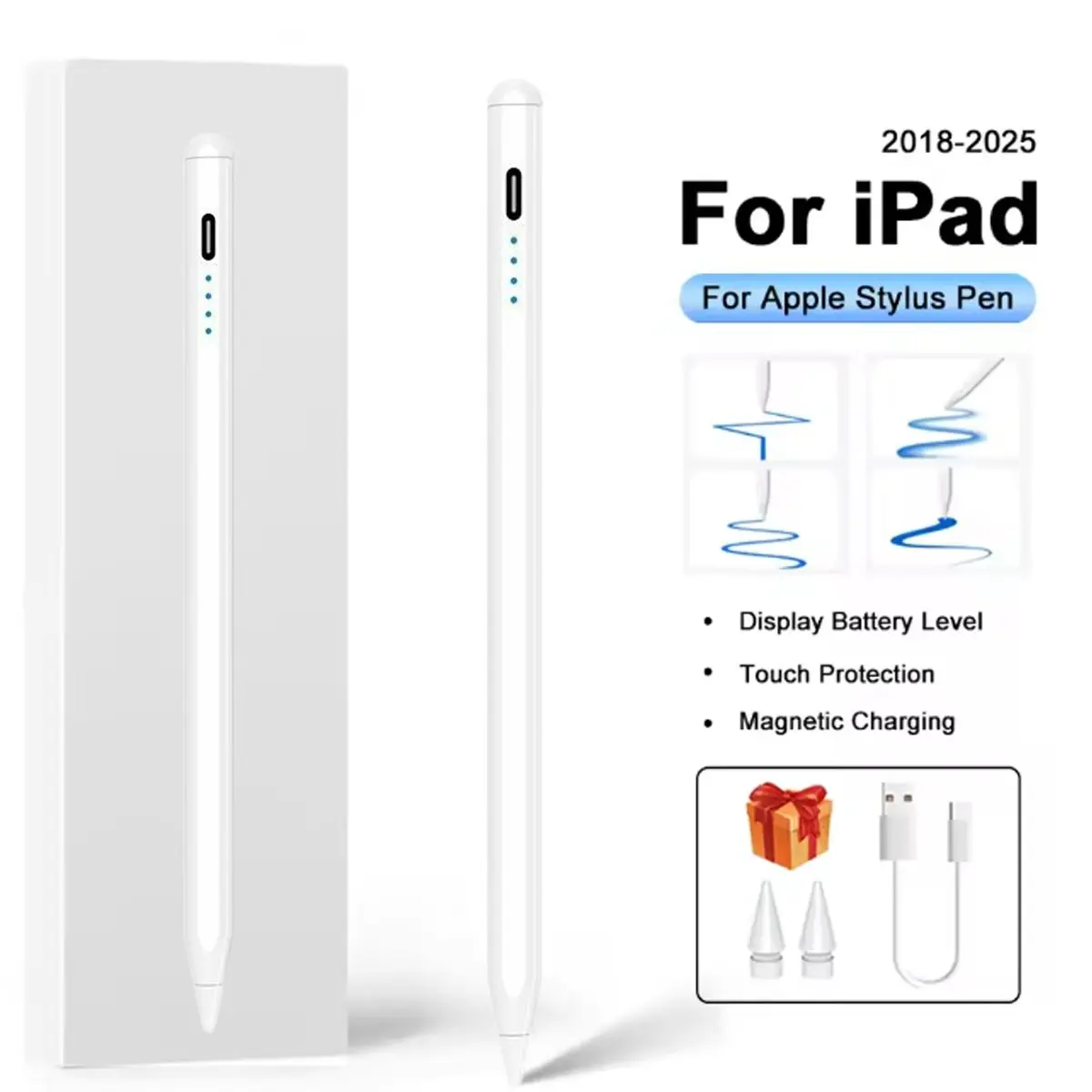 

Stylus Pen for iPad Apple: Fast Charge for iPad Pencil Apple Pen with Palm Rejection Tilt Sensitivity - Pen for iPad 10/9/8/7/6,