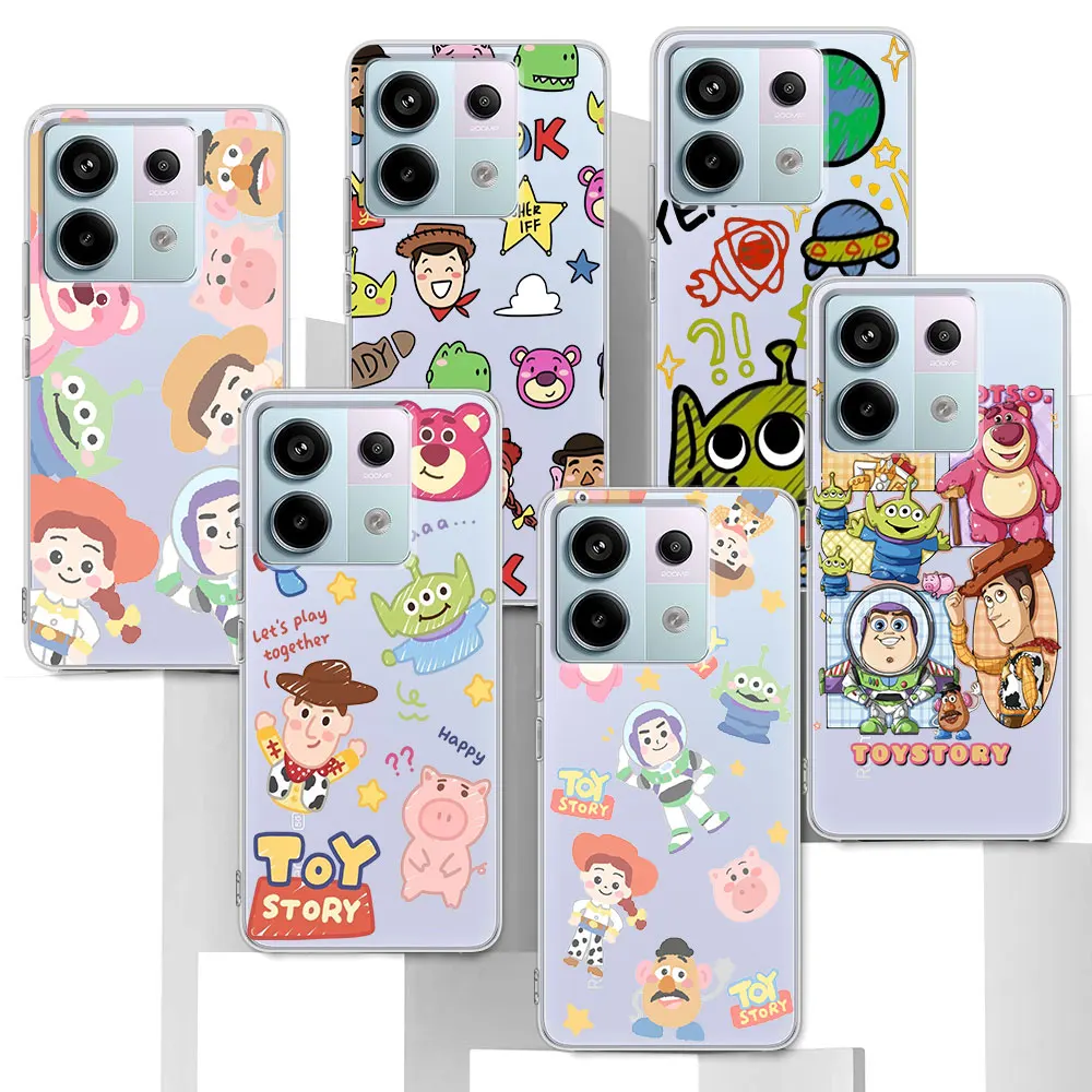 Disney Cartoon Toy Story Case for Xiaomi Redmi 7 9A 9i 9 9C 10 8 10C 12 7A 8A 12C 10X 10A 9T 6A 6 Transparent TPU Phone Cover