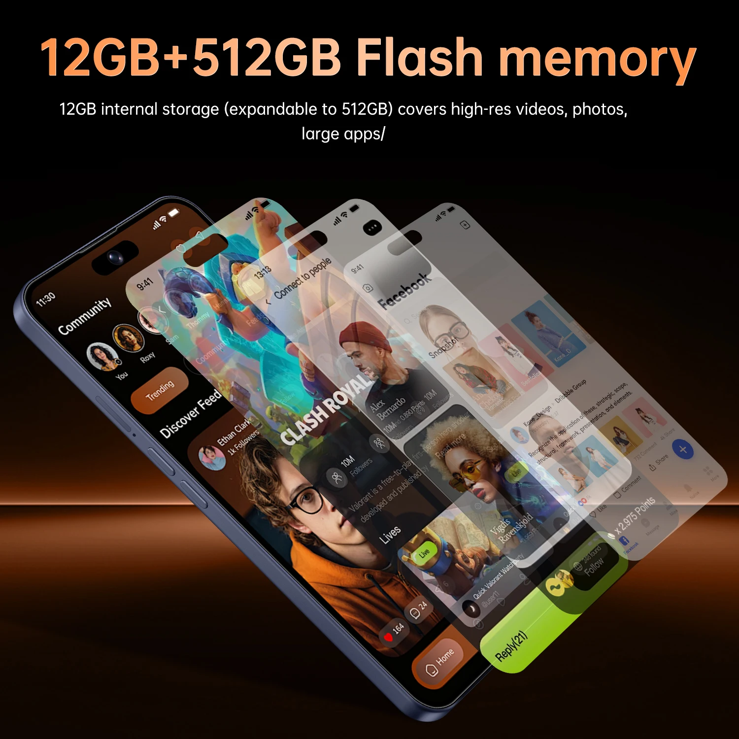 SURGAZE Global Version i17Promax Smartphone 5G Android 5300mAH 12GB RAM 512GB ROM 6.6Inch 24+48MP 5G Network Mobile Phone